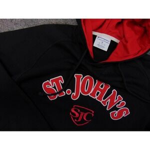St Johns Red Storm Hoodie mens Med Black Red Champion Sweatshirt